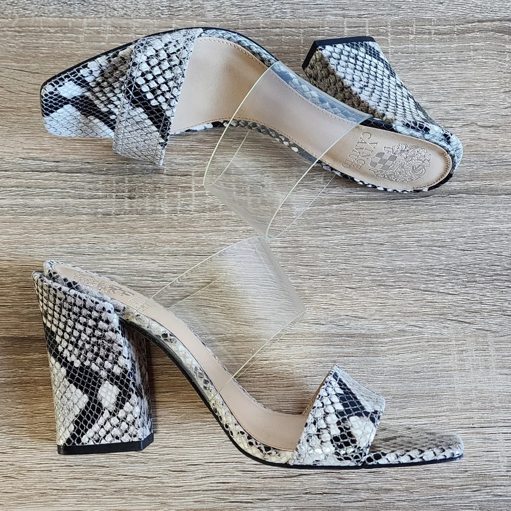 VINCE CAMUTO Felima Snakeskin Leather High Heel Sandal 8M